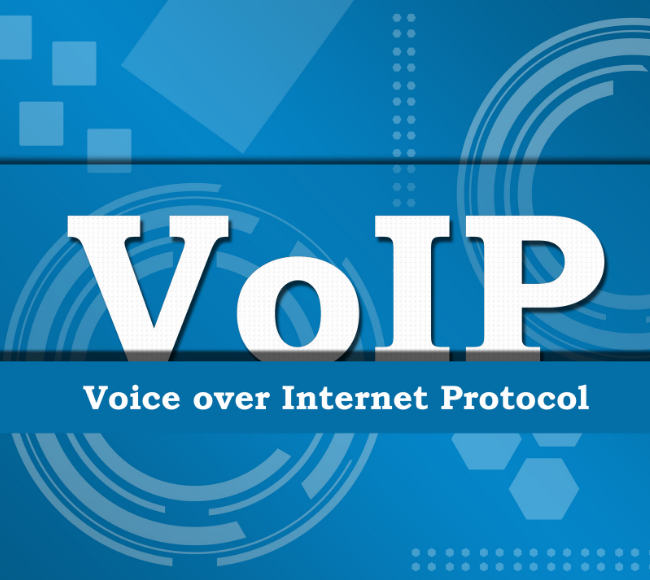 an image with words VoIP and Voice Over Internet Protocol.